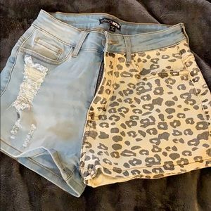 Fashion nova half leopard shorts